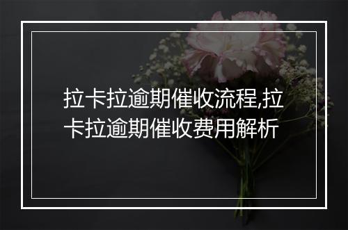 拉卡拉逾期催收流程,拉卡拉逾期催收费用解析