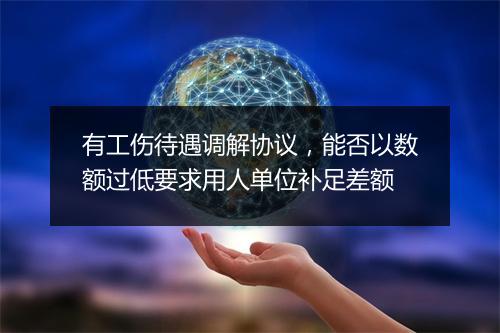 有工伤待遇调解协议，能否以数额过低要求用人单位补足差额
