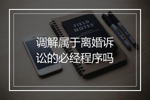 调解属于离婚诉讼的必经程序吗