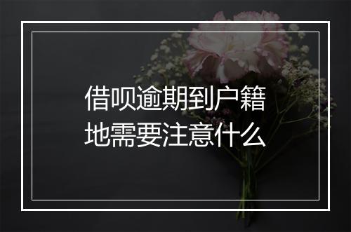借呗逾期到户籍地需要注意什么