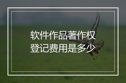 软件作品著作权登记费用是多少