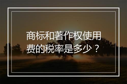 商标和著作权使用费的税率是多少？