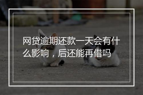 网贷逾期还款一天会有什么影响，后还能再借吗