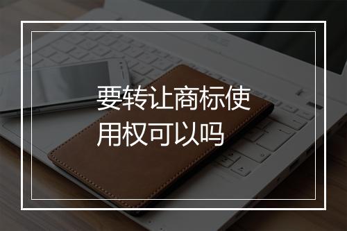 要转让商标使用权可以吗
