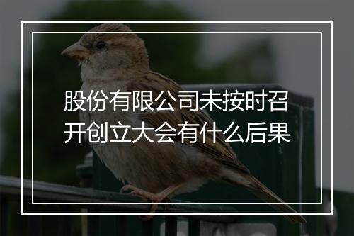 股份有限公司未按时召开创立大会有什么后果