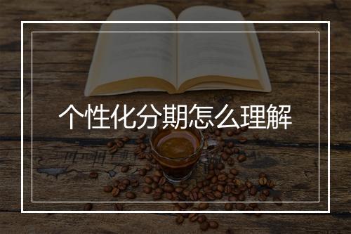个性化分期怎么理解