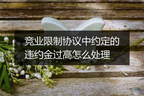 竞业限制协议中约定的违约金过高怎么处理