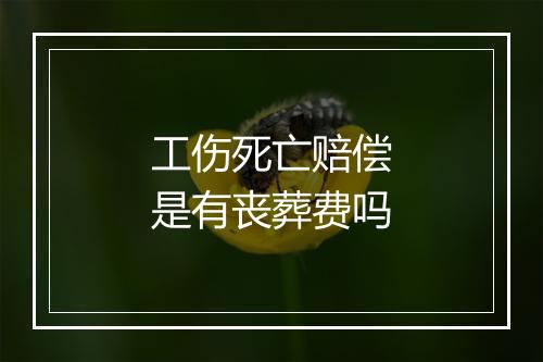 工伤死亡赔偿是有丧葬费吗