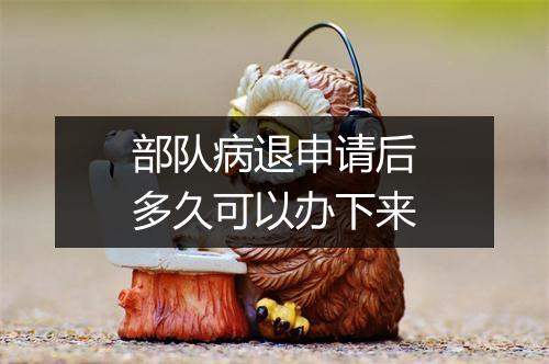 部队病退申请后多久可以办下来