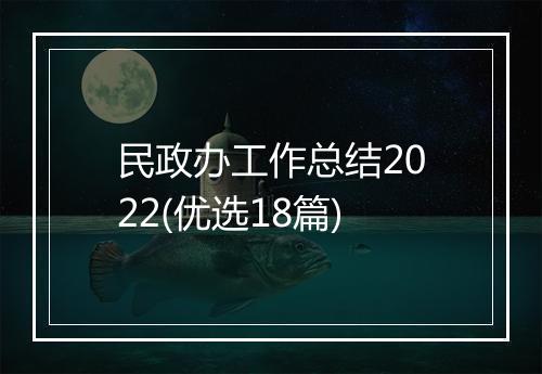 民政办工作总结2022(优选18篇)