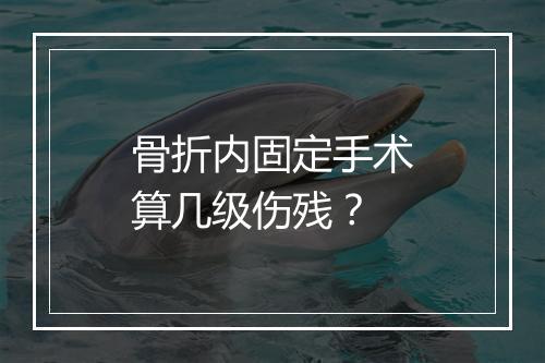 骨折内固定手术算几级伤残？