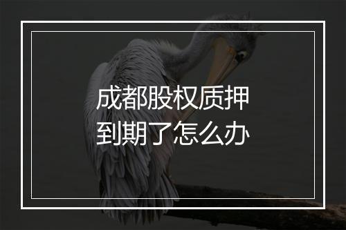 成都股权质押到期了怎么办