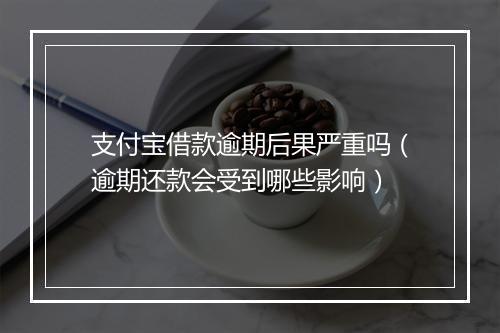 支付宝借款逾期后果严重吗（逾期还款会受到哪些影响）