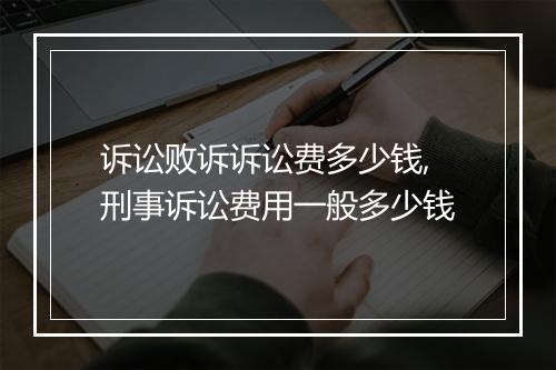诉讼败诉诉讼费多少钱,刑事诉讼费用一般多少钱