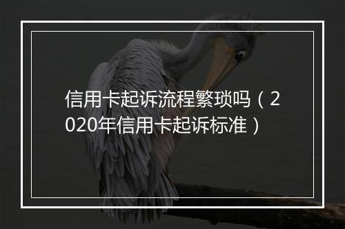 信用卡起诉流程繁琐吗（2020年信用卡起诉标准）