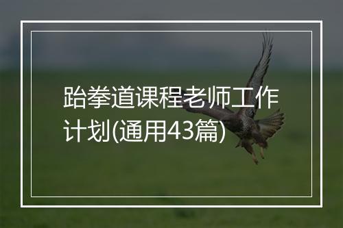 跆拳道课程老师工作计划(通用43篇)