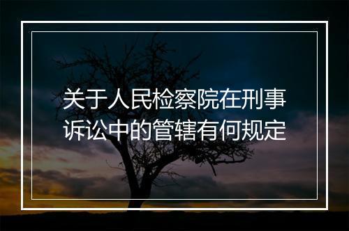 关于人民检察院在刑事诉讼中的管辖有何规定