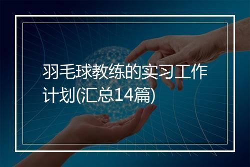 羽毛球教练的实习工作计划(汇总14篇)