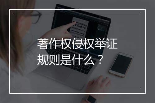著作权侵权举证规则是什么？