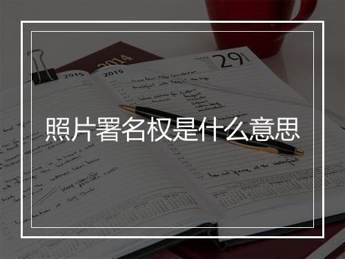 照片署名权是什么意思