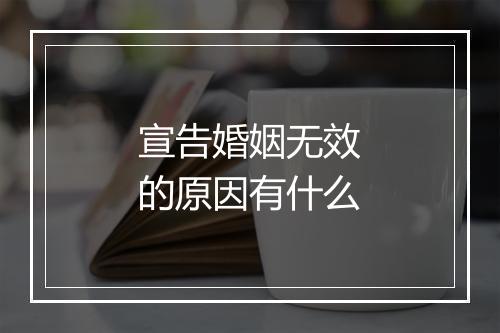 宣告婚姻无效的原因有什么