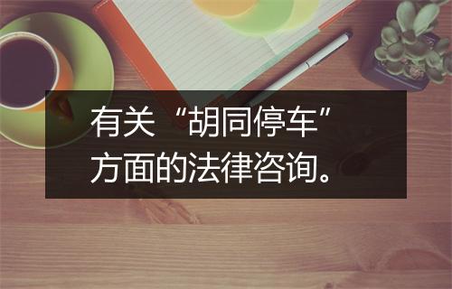 有关“胡同停车” 方面的法律咨询。