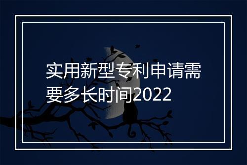 实用新型专利申请需要多长时间2022