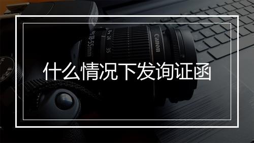 什么情况下发询证函