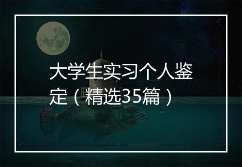大学生实习个人鉴定（精选35篇）