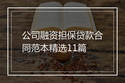 公司融资担保贷款合同范本精选11篇