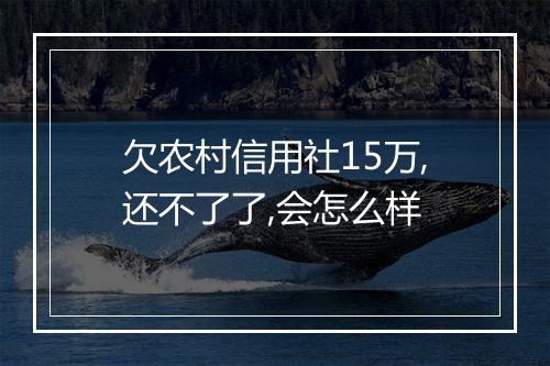 欠农村信用社15万,还不了了,会怎么样