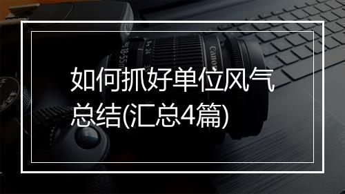 如何抓好单位风气总结(汇总4篇)