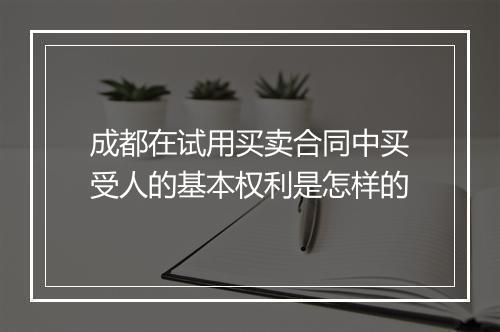 成都在试用买卖合同中买受人的基本权利是怎样的