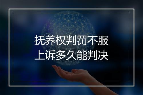 抚养权判罚不服上诉多久能判决