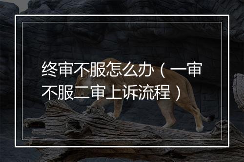 终审不服怎么办（一审不服二审上诉流程）