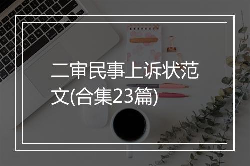 二审民事上诉状范文(合集23篇)