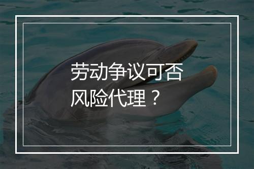 劳动争议可否风险代理？