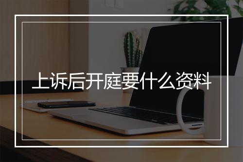 上诉后开庭要什么资料