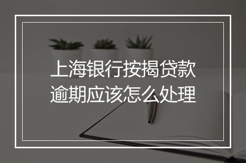 上海银行按揭贷款逾期应该怎么处理