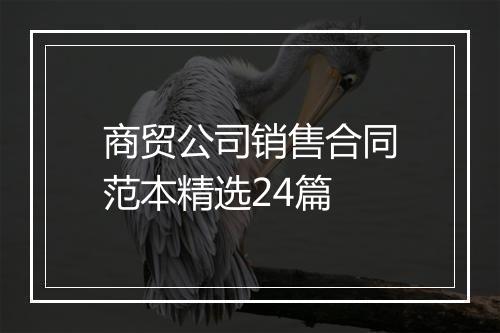 商贸公司销售合同范本精选24篇