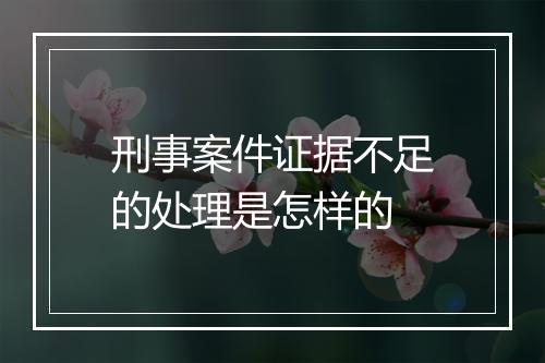 刑事案件证据不足的处理是怎样的