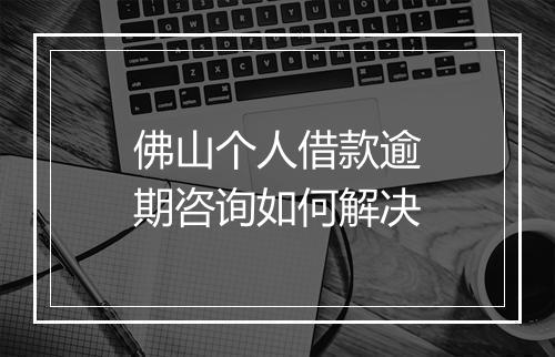 佛山个人借款逾期咨询如何解决