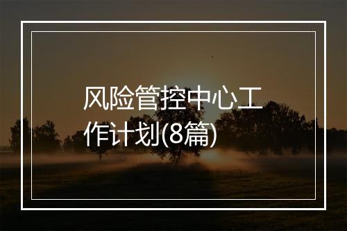风险管控中心工作计划(8篇)