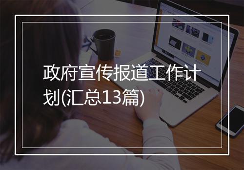 政府宣传报道工作计划(汇总13篇)