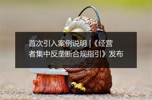 首次引入案例说明 |《经营者集中反垄断合规指引》发布