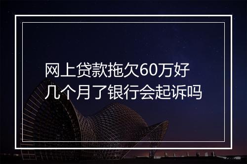 网上贷款拖欠60万好几个月了银行会起诉吗