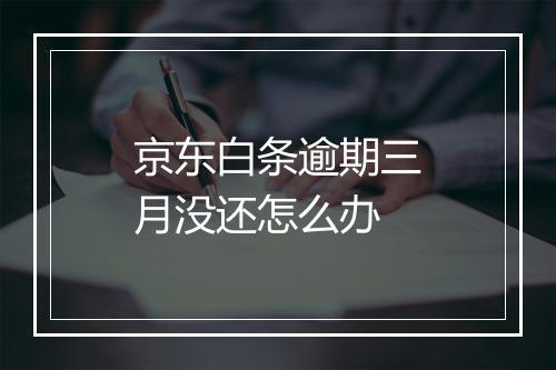 京东白条逾期三月没还怎么办