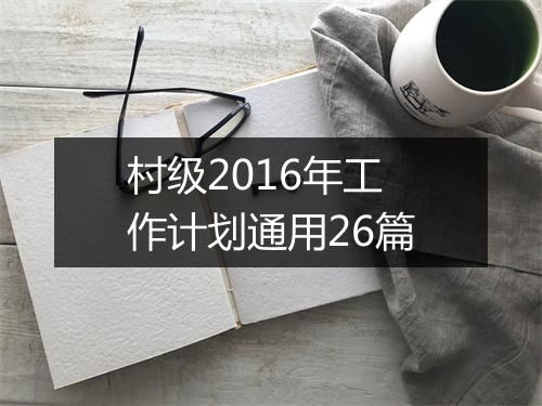 村级2016年工作计划通用26篇