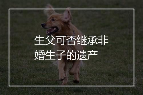 生父可否继承非婚生子的遗产