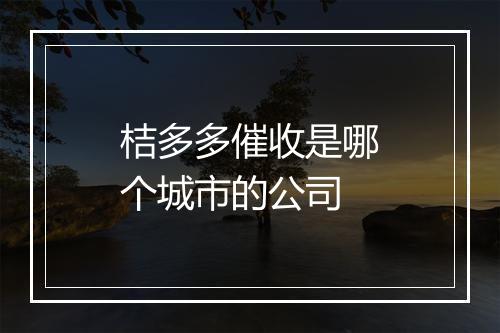 桔多多催收是哪个城市的公司